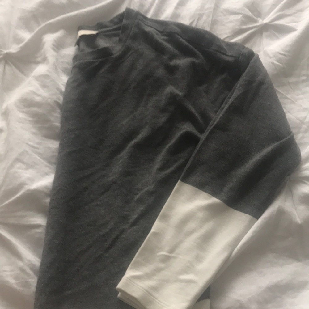 Grey and white top- Loft